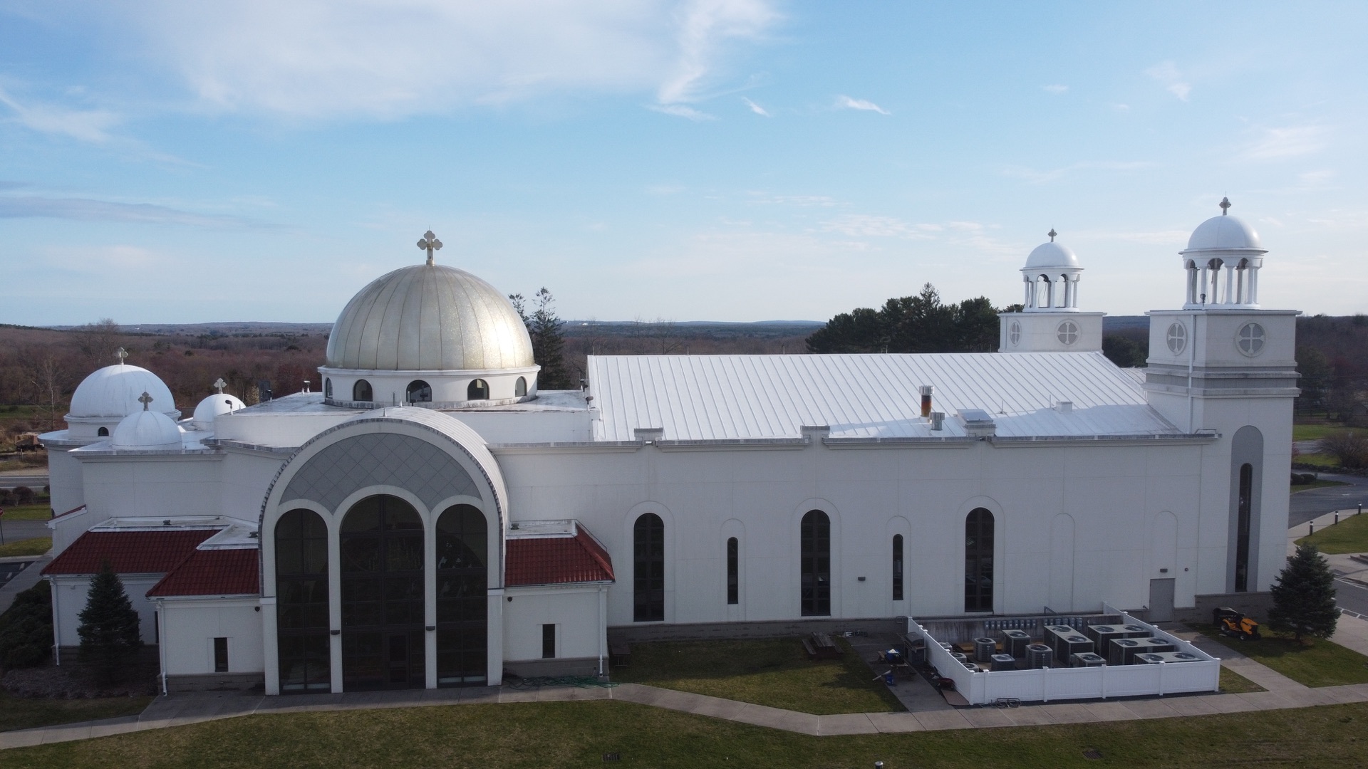 Side view of the church